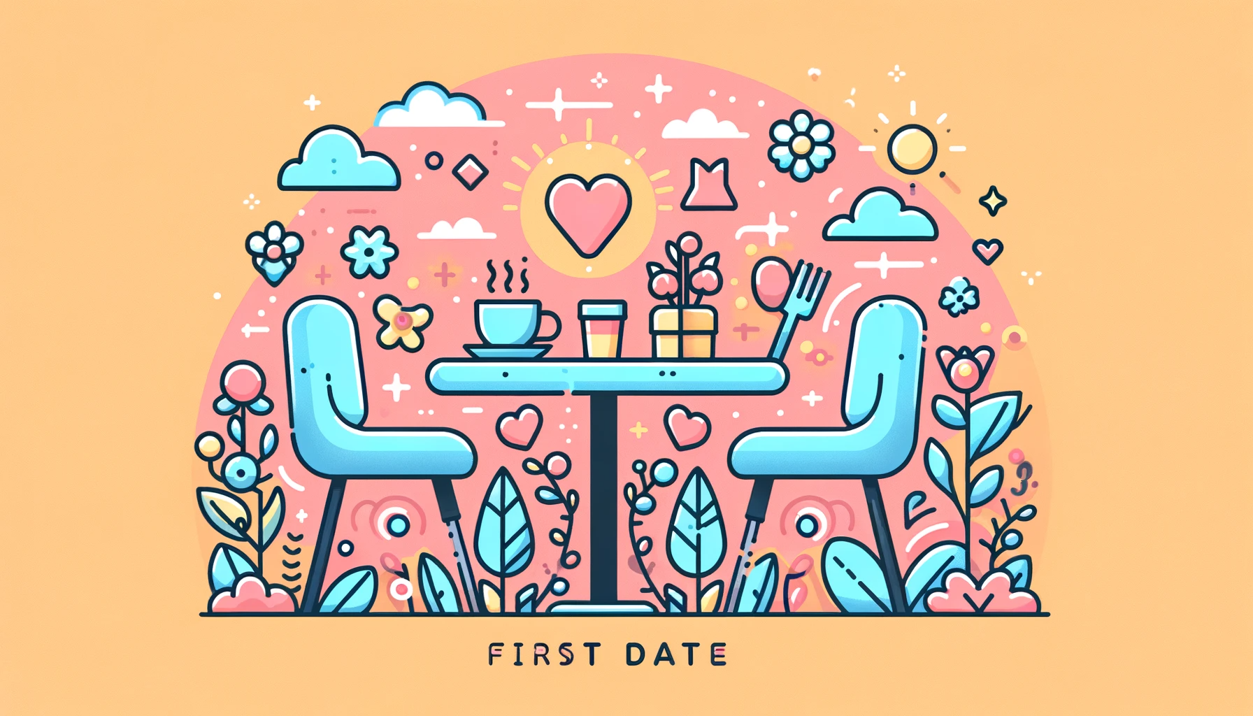 Oto miniaturka do artykułu "Porady na Pierwsze Randki: Jak Zrobić Dobre Wrażenie i Unikać Stresu". Design jest lekki i zapraszający, co idealnie pasuje do tematyki pierwszej randki.